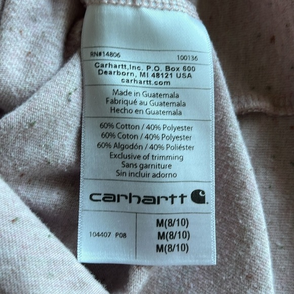 Carhartt Relaxed Fit V-neck Knit Shirt Light Pink With Gray Size M Long Sleeves - Picture 9 of 11